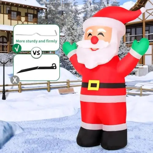 COMIN 5.2 FT Tall Christmas Inflatables Outdoor & Indoor Yard Lawn Garden Decorations Blow Waving Santa Claus with Built-in LEDs