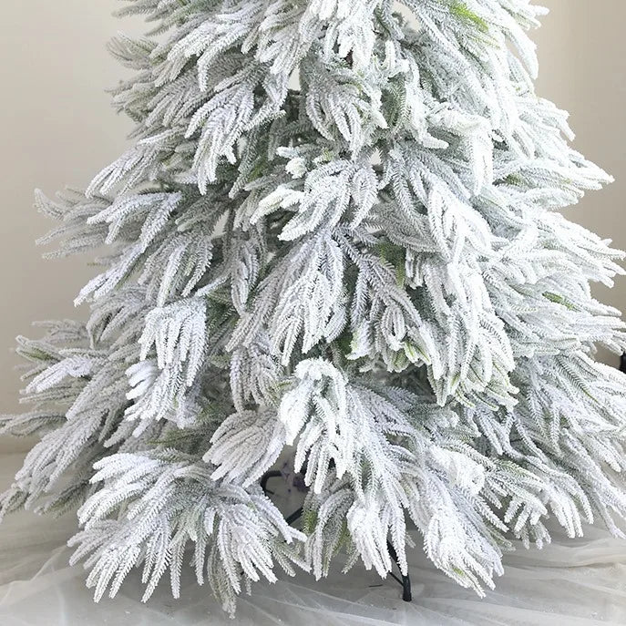 LONGSTAR Wholesale Flocked Artificial Christmas Tree with Realistic Snowy Branches Pink Xmas Ball for Holiday Decor 5-10ft