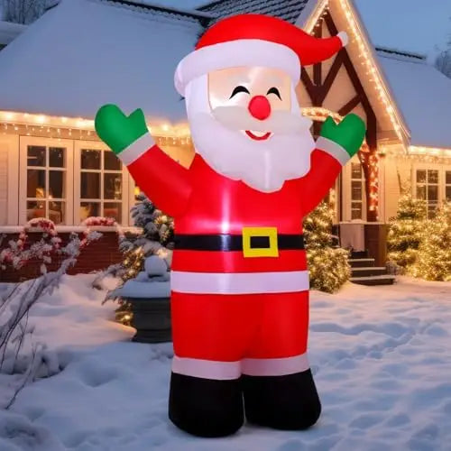 COMIN 5.2 FT Tall Christmas Inflatables Outdoor & Indoor Yard Lawn Garden Decorations Blow Waving Santa Claus with Built-in LEDs