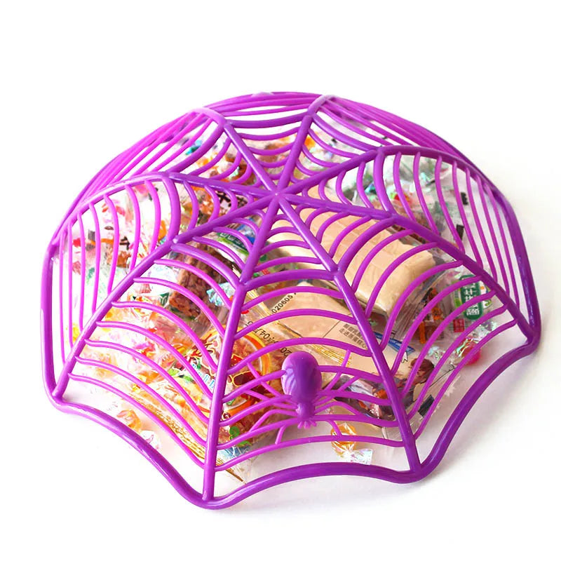 Halloween Decoration Black Spider Web Bowl Fruit Plate Candy Biscuit Package Basket Bowl Trick or Treat Halloween Party Supplies