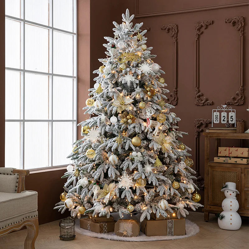 LONGSTAR Wholesale Flocked Artificial Christmas Tree with Realistic Snowy Branches for Holiday Decor 5-10ft Eco-friendly