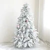LONGSTAR Wholesale Flocked Artificial Christmas Tree with Realistic Snowy Branches Pink Xmas Ball for Holiday Decor 5-10ft