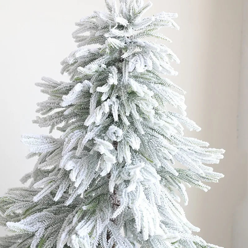 LONGSTAR Wholesale Flocked Artificial Christmas Tree with Realistic Snowy Branches Pink Xmas Ball for Holiday Decor 5-10ft