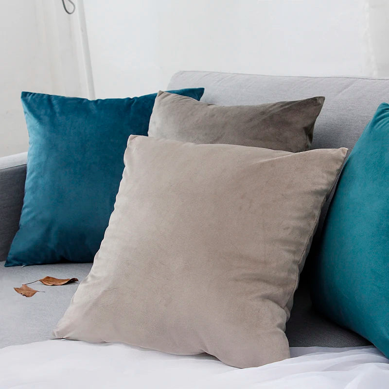Pillow Cover Velvet Pillow Case 40x40cm For Living Room Sofa Decorative Pillows Home Decor Housse De Coussin Yellow Green Blue
