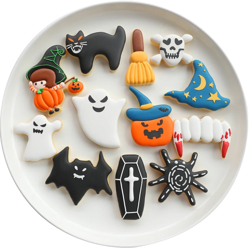 Halloween Metal Cookie Cutters ghost Fondant Cake Decor pumpkin spider Cupcake Chocolate Biscuit Mould patisserie reposteria