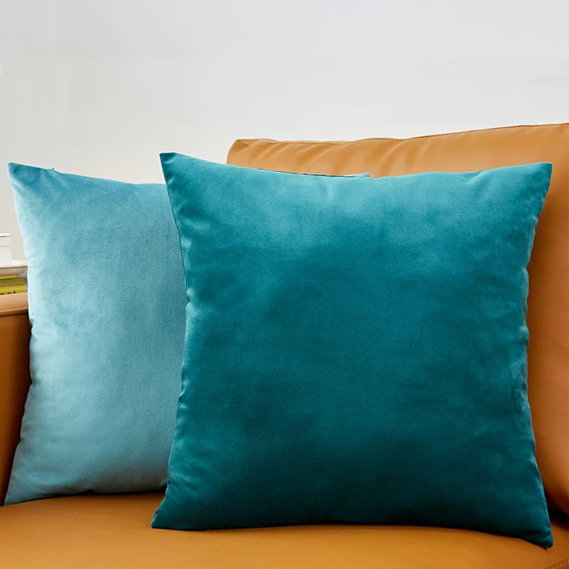 Pillow Cover Velvet Pillow Case 40x40cm For Living Room Sofa Decorative Pillows Home Decor Housse De Coussin Yellow Green Blue