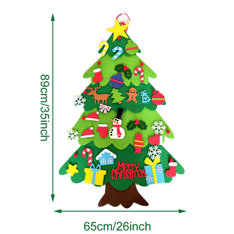 DIY Felt Christmas Tree Christmas Decoration for Home Navidad New Year Christmas Ornaments Santa Claus Xmas Kids Gifts