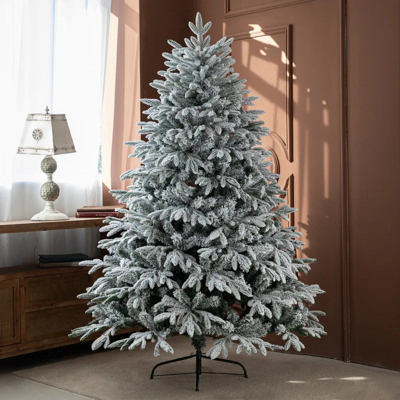 LONGSTAR Wholesale Flocked Artificial Christmas Tree with Realistic Snowy Branches for Holiday Decor 5-10ft Eco-friendly