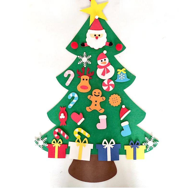 DIY Felt Christmas Tree Christmas Decoration for Home Navidad New Year Christmas Ornaments Santa Claus Xmas Kids Gifts