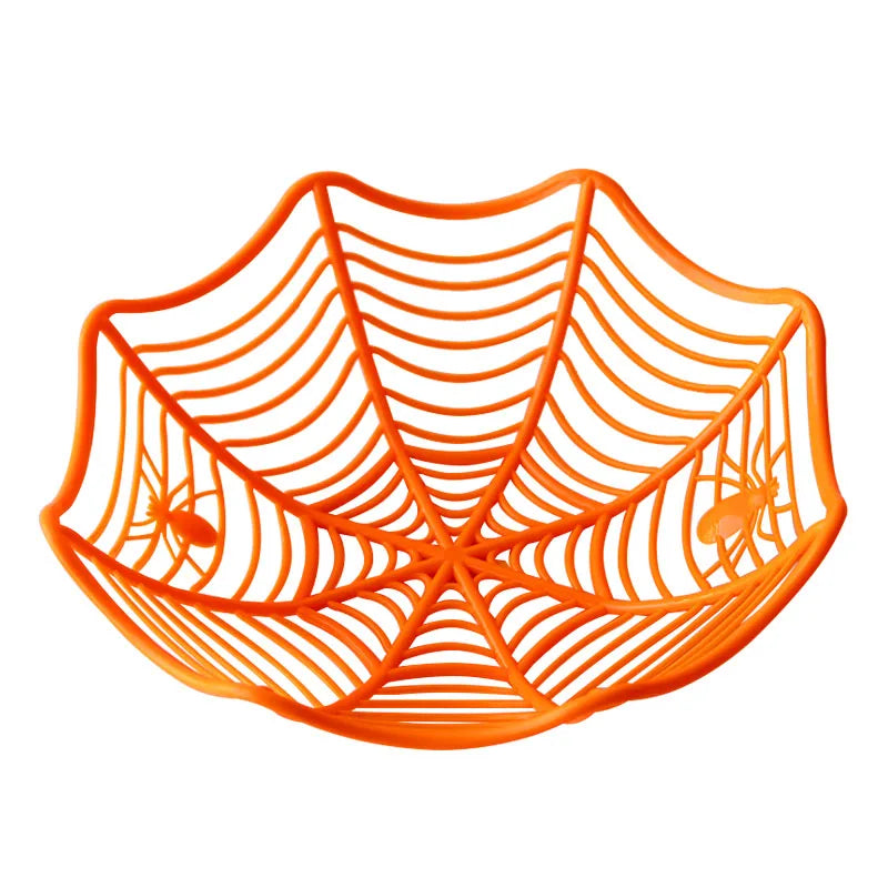 Halloween Decoration Black Spider Web Bowl Fruit Plate Candy Biscuit Package Basket Bowl Trick or Treat Halloween Party Supplies