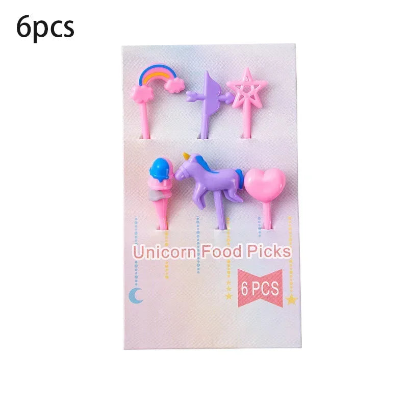Halloween Series Plastic Fruit Fork Set Cute Cartoon Shape Cake Dessert Forks Decorations Children Lunches Toothpick Supplies