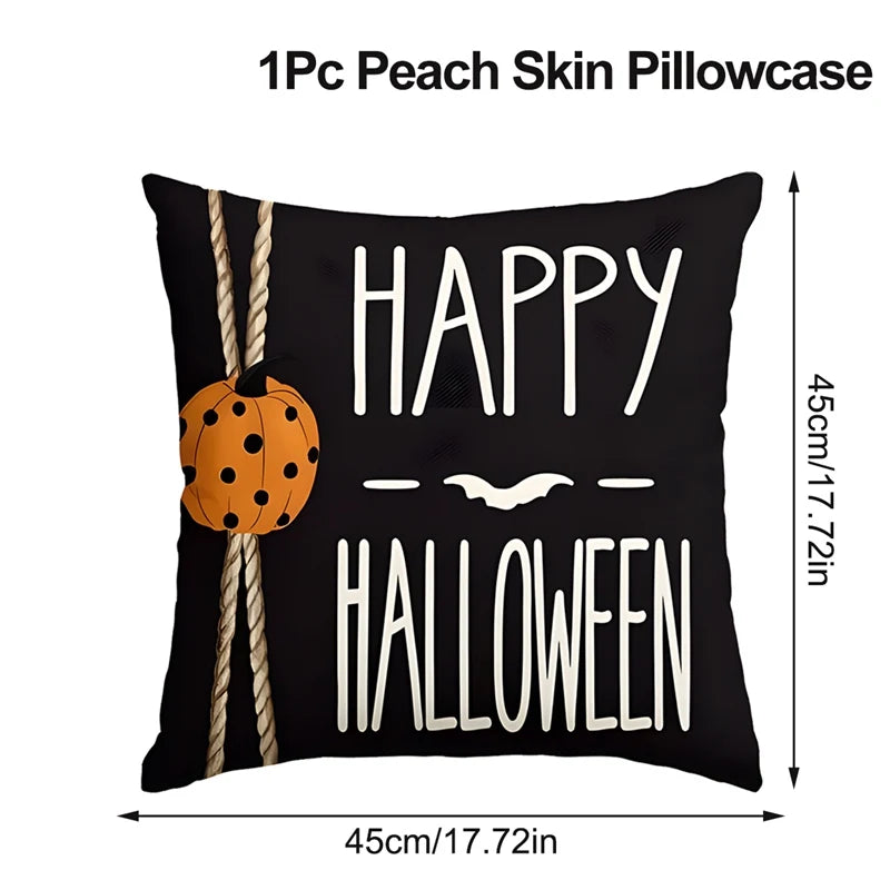 Halloween Linen Cushion Cover Trick or Treat Theme Pillowcase Cartoon Pumpkin Ghost Pillow Cover Halloween Party Decoration 2025