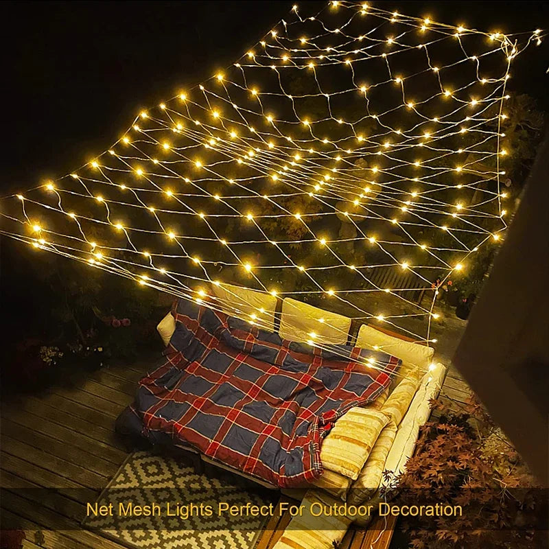 1M-36M LED Outdoor Fishing Net Christmas Fairy Lights Festoon Garden Street Garland Curtain Wedding Tree Ramadan Decoration 2026