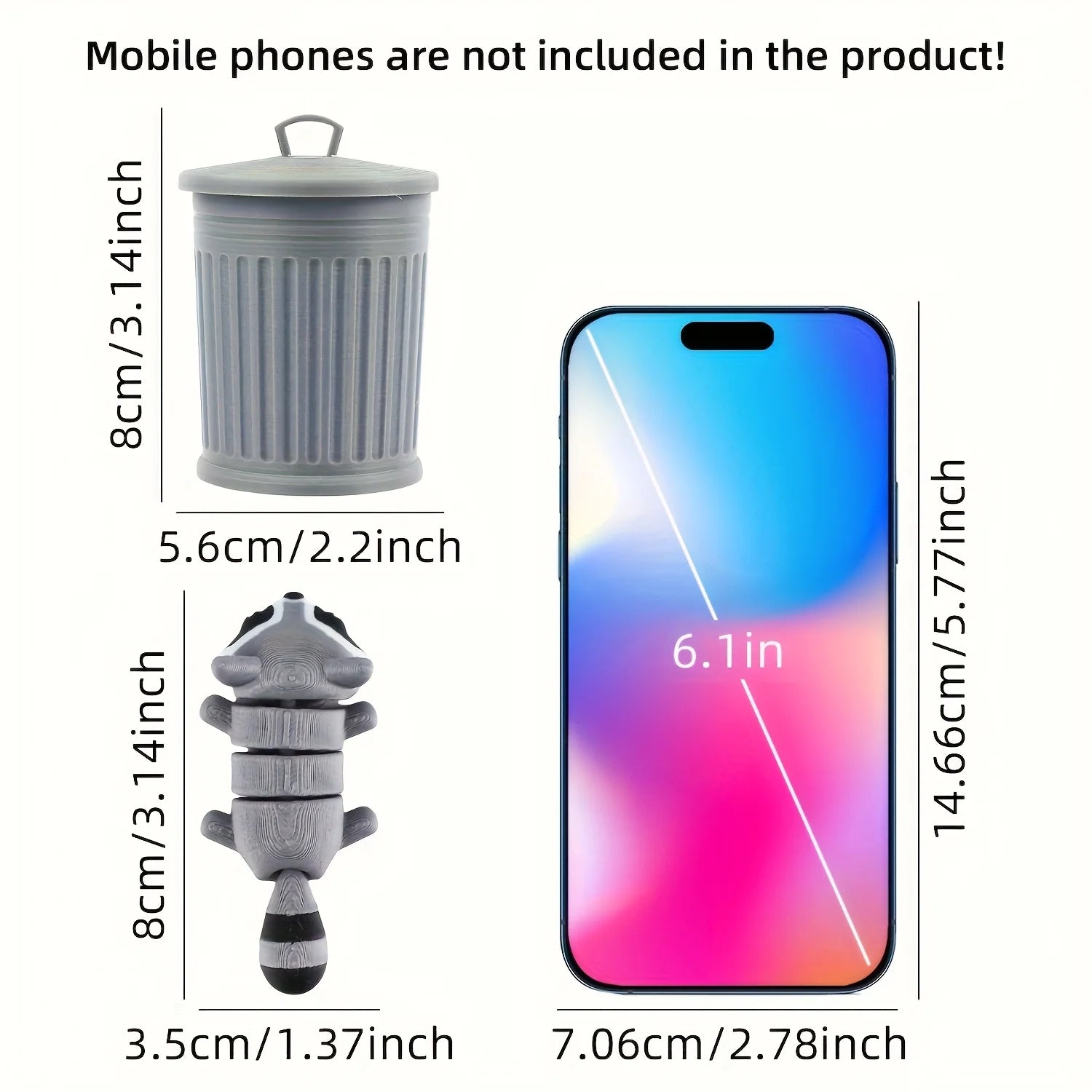 3D Printed Raccoon Trash Can Decoration- Multifunctional Indoor and Outdoor Movable Raccoon Statue, Suitable for Home, Office