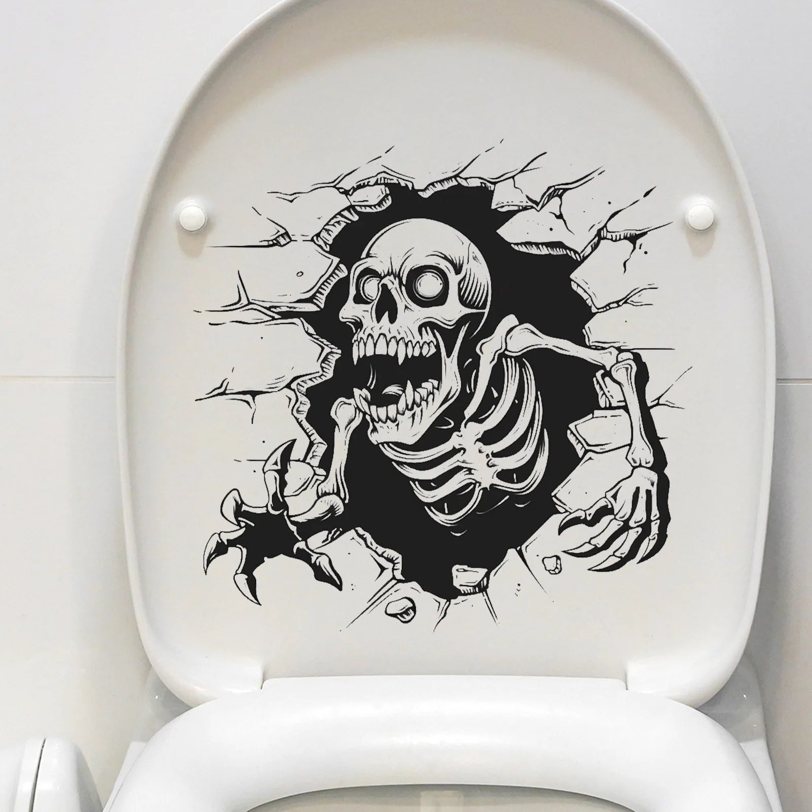 Halloween Wall Stickers Horror Thriller Broken Wall Zombie Theme Party Home Decoration Wall Stickers