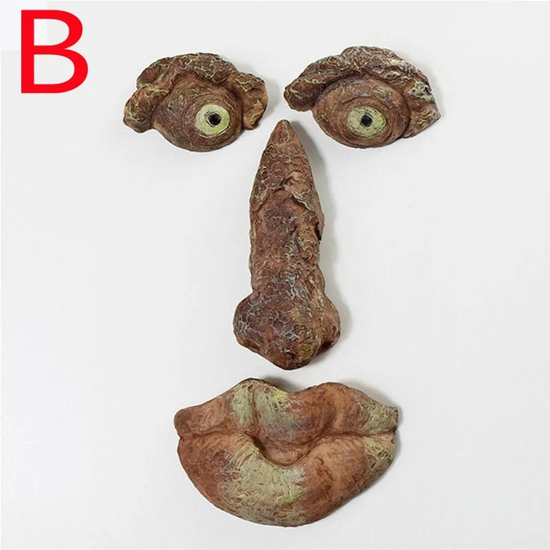 Peeker Yard Art Outdoor Tree Funny Old Man Face Sculpture Whimsical Tree Face Garden Decoration