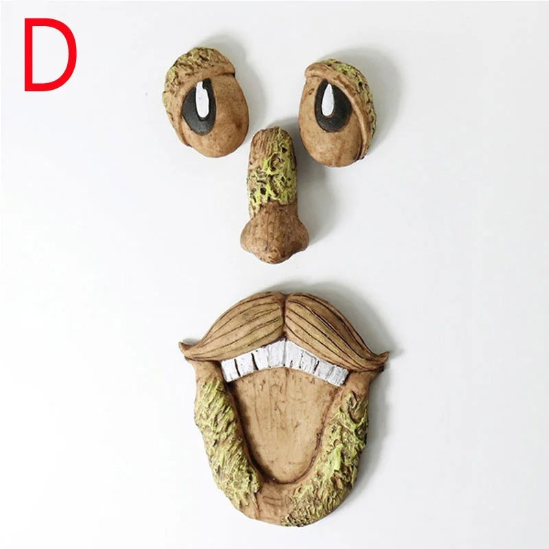 Peeker Yard Art Outdoor Tree Funny Old Man Face Sculpture Whimsical Tree Face Garden Decoration