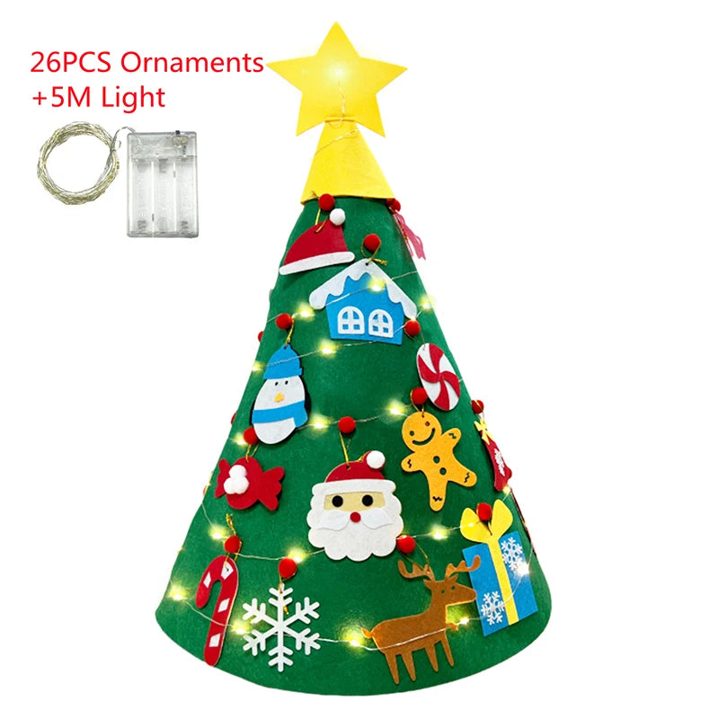 DIY Felt Christmas Tree Christmas Decoration for Home Navidad New Year Christmas Ornaments Santa Claus Xmas Kids Gifts