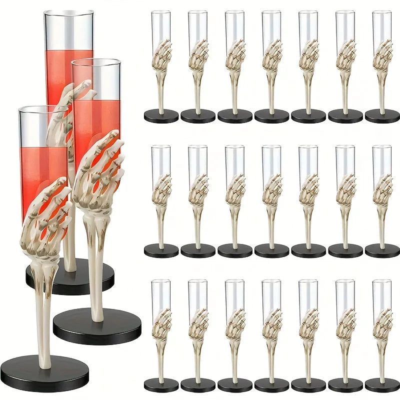 Halloween Retro Goblet Tableware Skeleton Hand Arm Design Plastic Champagne Flutes Halloween Decorations Party Bar Accessories