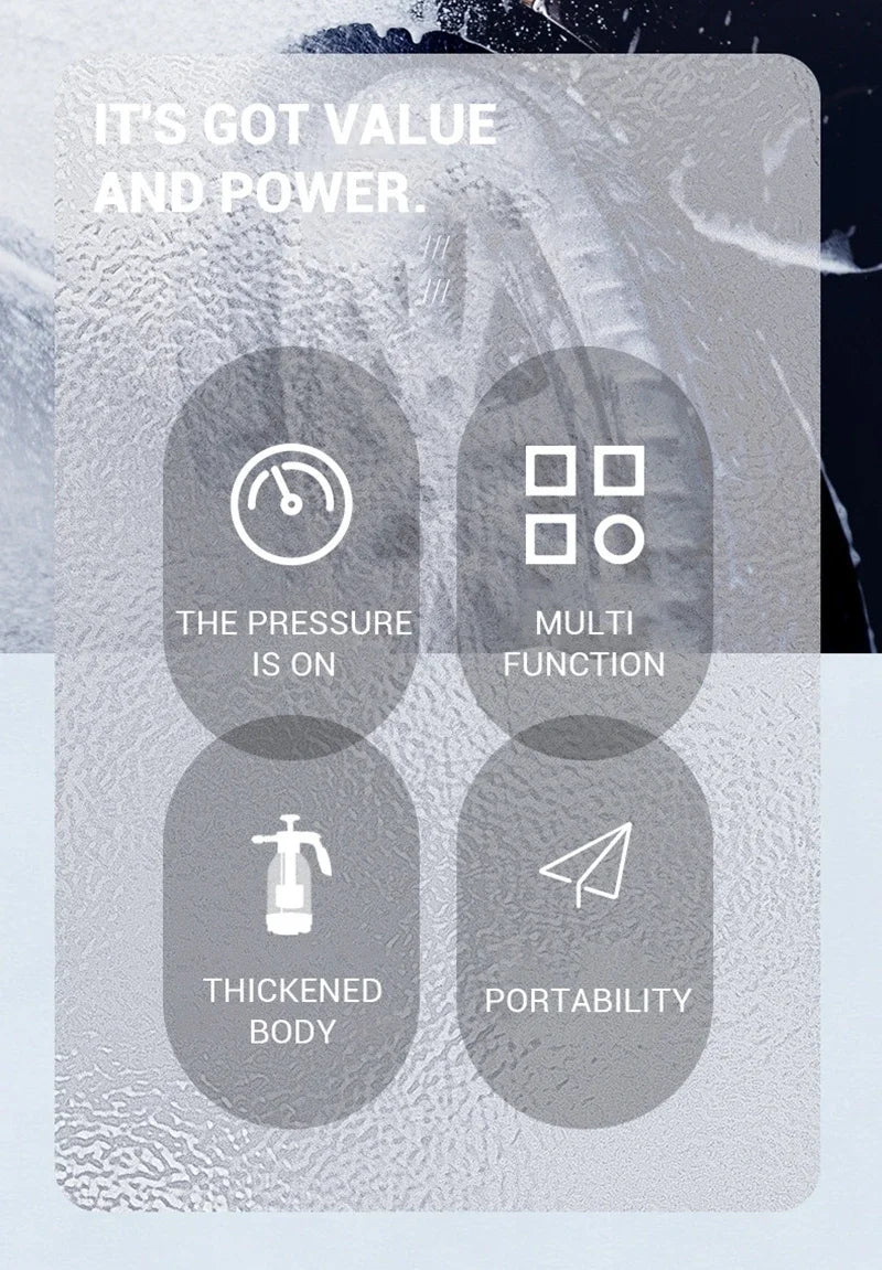 Foam Sprayer Foam Wash Car Spray Bottle High Pressure Spray Gun Manual Air Pressure Water Spray Bottle For Garden Car Wash