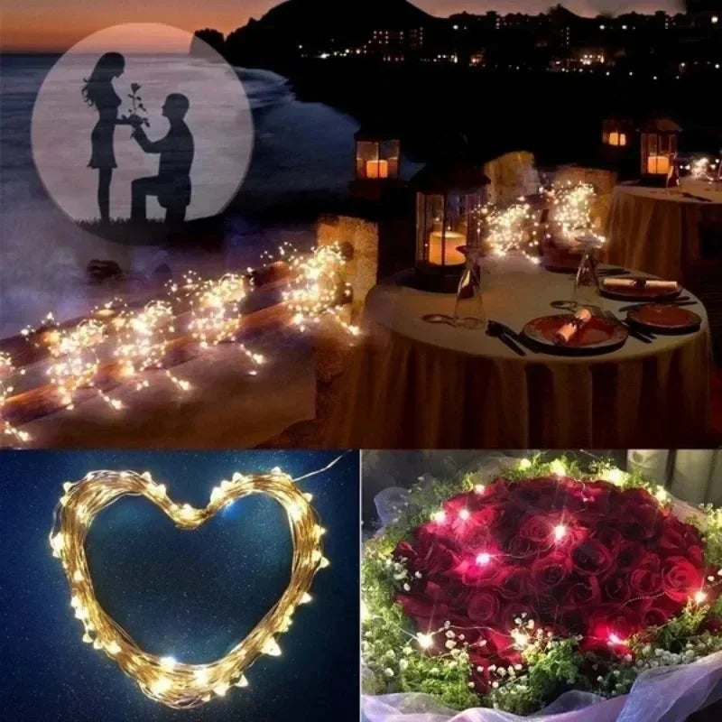 Led Solar Fairy String Lights 8 Modes Christmas Led Light Outdoor Garden Patio Wire Garland Light Christmas Lights