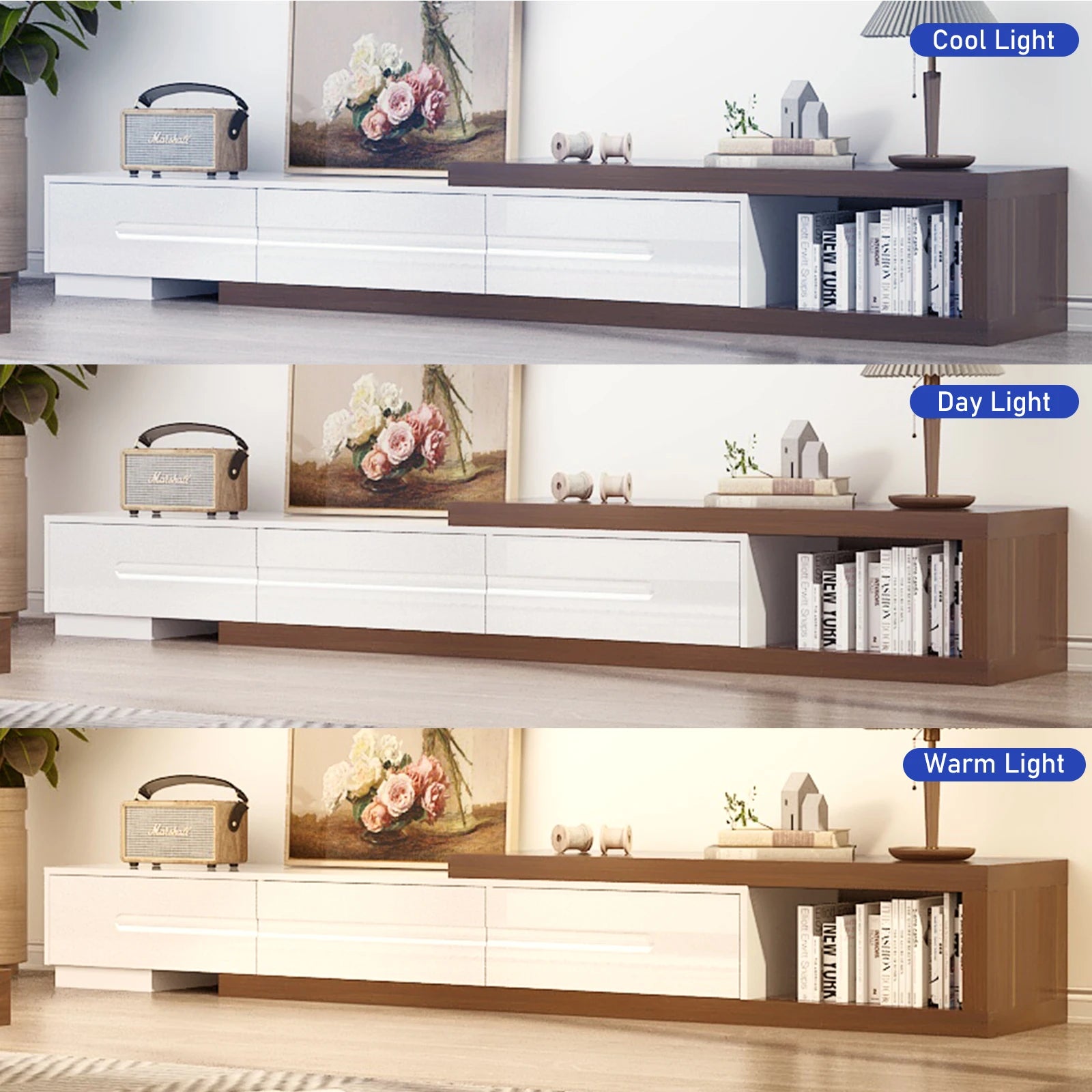 82-110'' Extendable TV Stand for Up to 120