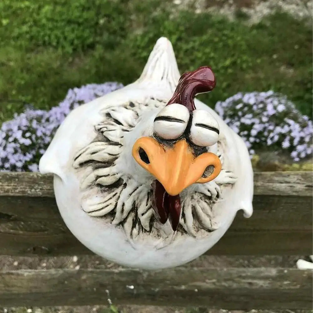 1PC Chicken Fence Decor Statues Resin Garden Farm Yard Chicken Hen Sculpture Art Craft Courtyard Housewarming Home Decoration