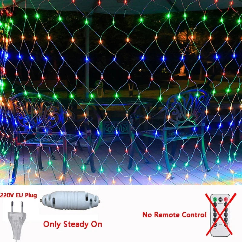 1M-36M LED Outdoor Fishing Net Christmas Fairy Lights Festoon Garden Street Garland Curtain Wedding Tree Ramadan Decoration 2026