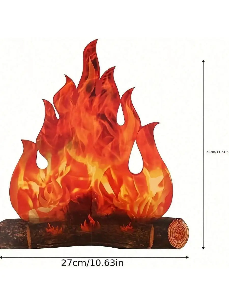 1pc, 3D Halloween Fire Decorative Cardboard Bonfire Centerpiece (10.63