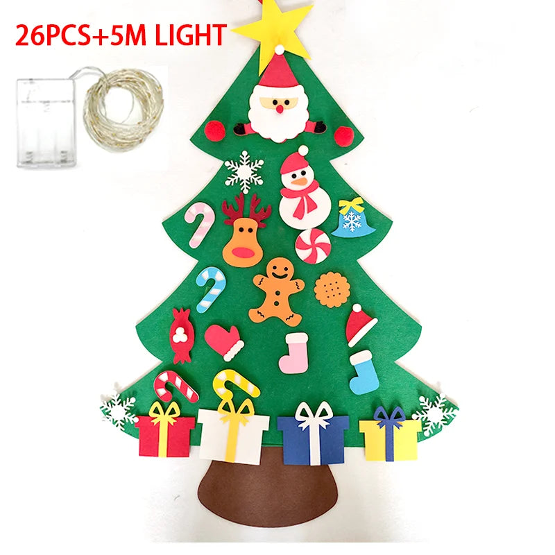 DIY Felt Christmas Tree Christmas Decoration for Home Navidad New Year Christmas Ornaments Santa Claus Xmas Kids Gifts