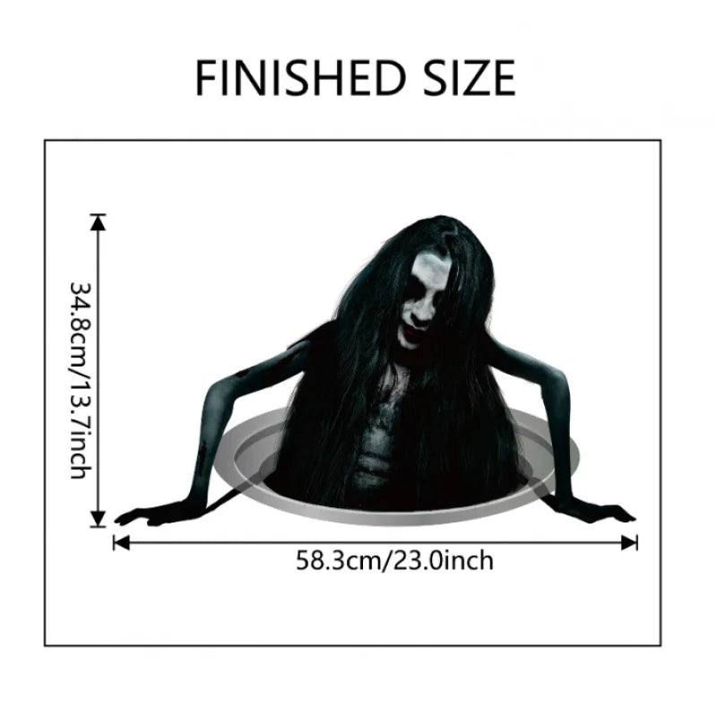 Halloween Wall Stickers Horror Thriller Broken Wall Zombie Theme Party Home Decoration Wall Stickers