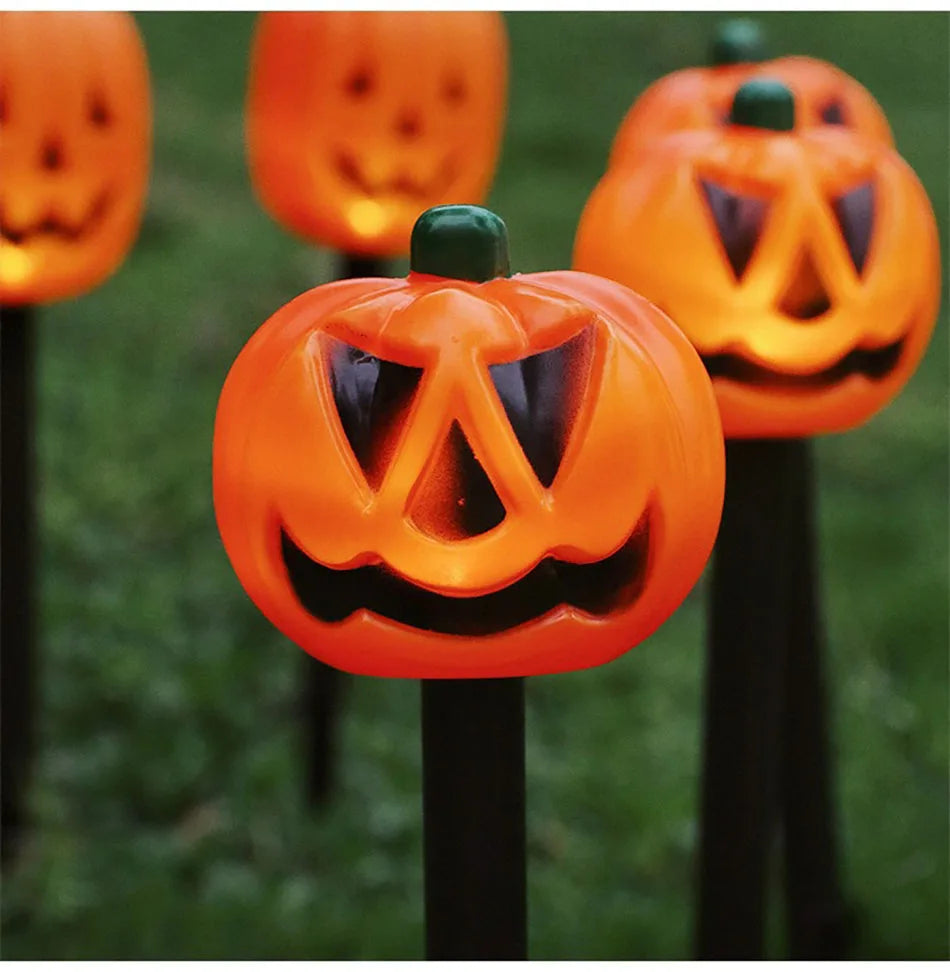5PCS/Set Pumpkin,Ghost Solar Halloween Lights Outdoor Waterproof Pathway Light Garden Home Decoration Lamp Halloween Accessories