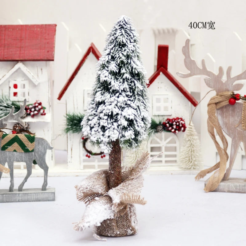 Christmas Snow Artificial White PE Tree Decoration Decor Home Party New Year Scene Shooting Ice Sculpture Museum Decoration Tree