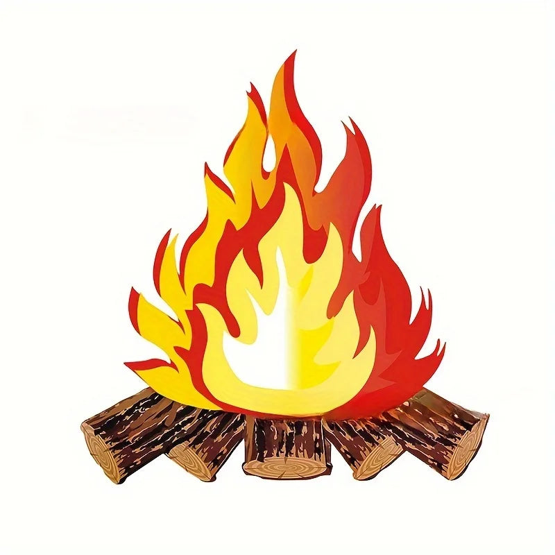 1pc, 3D Halloween Fire Decorative Cardboard Bonfire Centerpiece (10.63