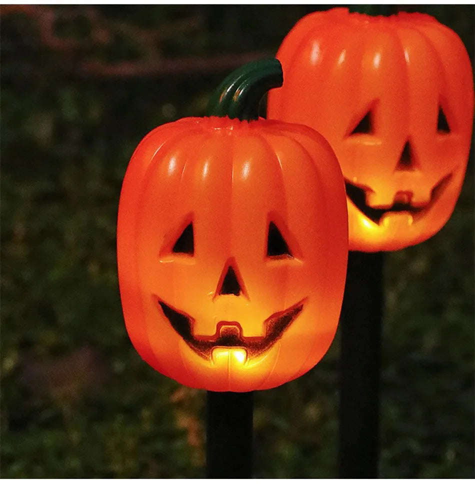 5PCS/Set Pumpkin,Ghost Solar Halloween Lights Outdoor Waterproof Pathway Light Garden Home Decoration Lamp Halloween Accessories