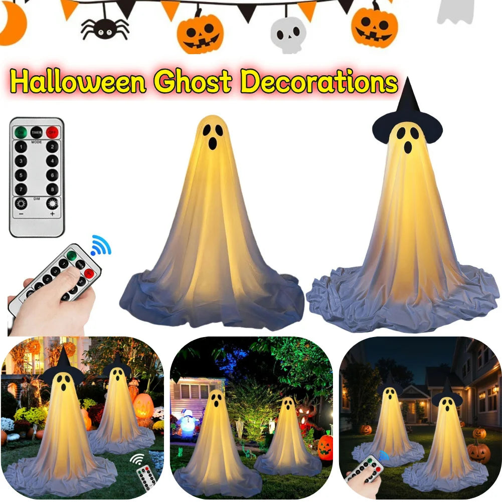 Light Up Ghost Halloween Decorations Outdoor Ghost Decorations Scary Standing Ghosts Decor for Front Door Porch Yard Home Party