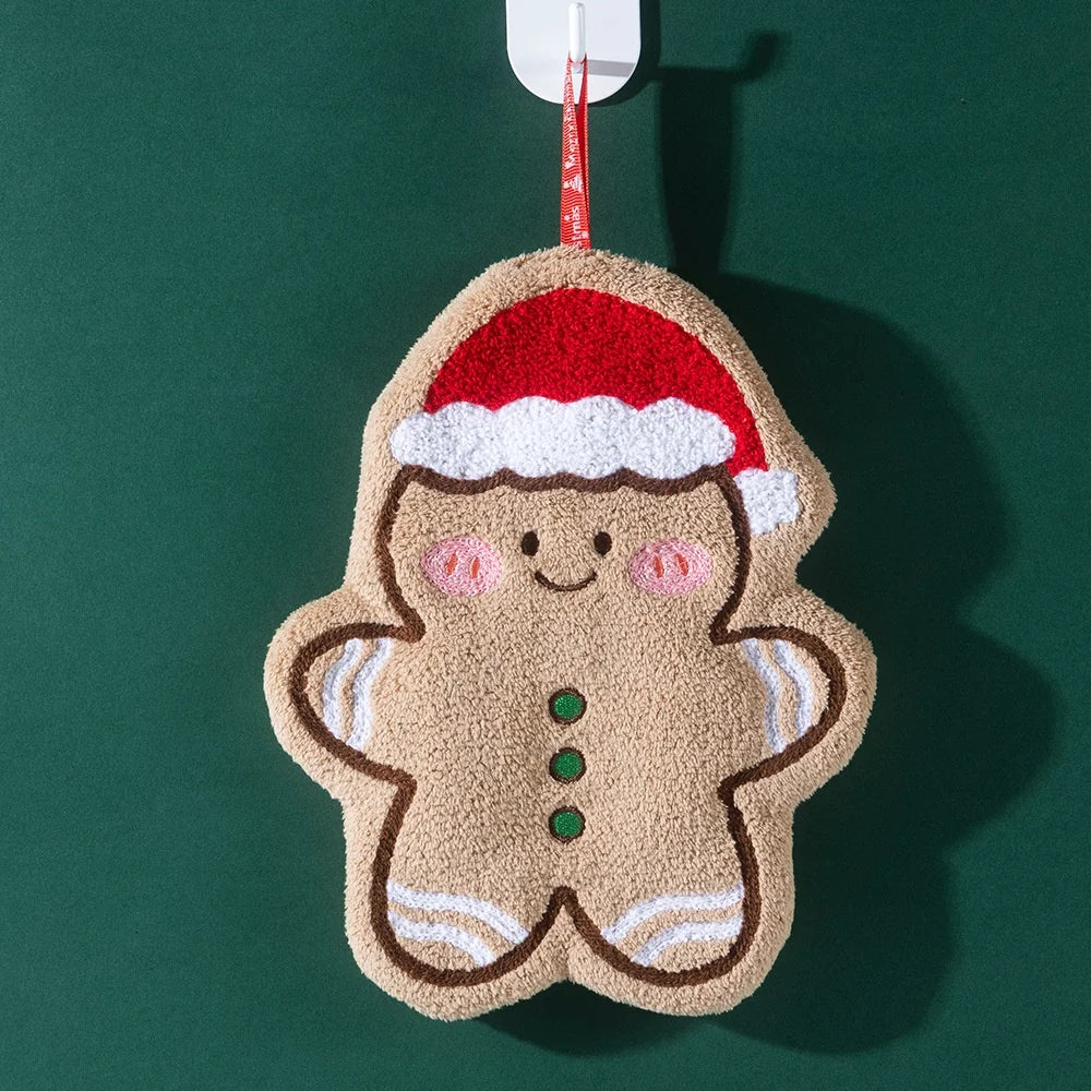 New Cartoon Snowman Christmas Towel - Coral Fleece Absorbent Cleaning Cloth for Kitchen Bathroom Xmas Gifts