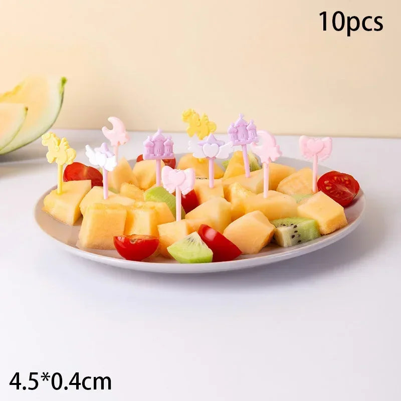Halloween Series Plastic Fruit Fork Set Cute Cartoon Shape Cake Dessert Forks Decorations Children Lunches Toothpick Supplies