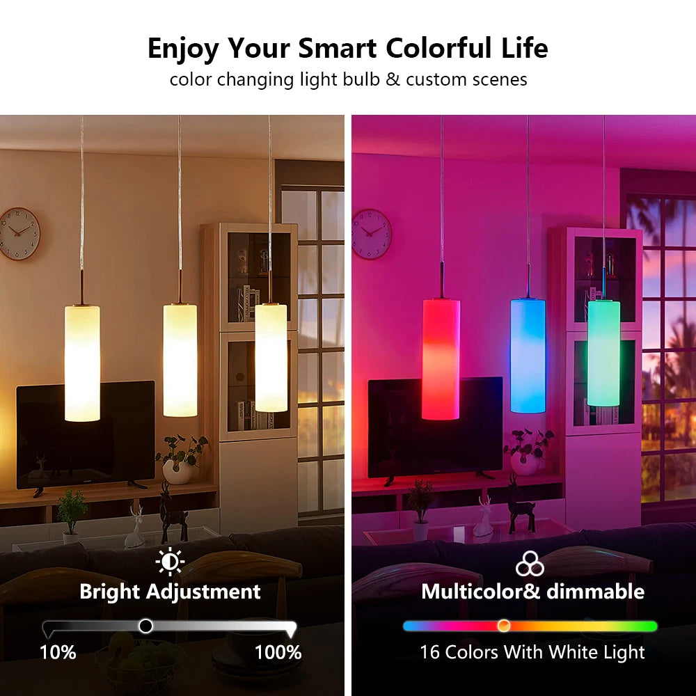 24 Key Remote Control Smart Lamp Atmosphere Light 16 Colors RGB Bulb LED Multicolor Bulb E27 220V Household Lighting Dimmable