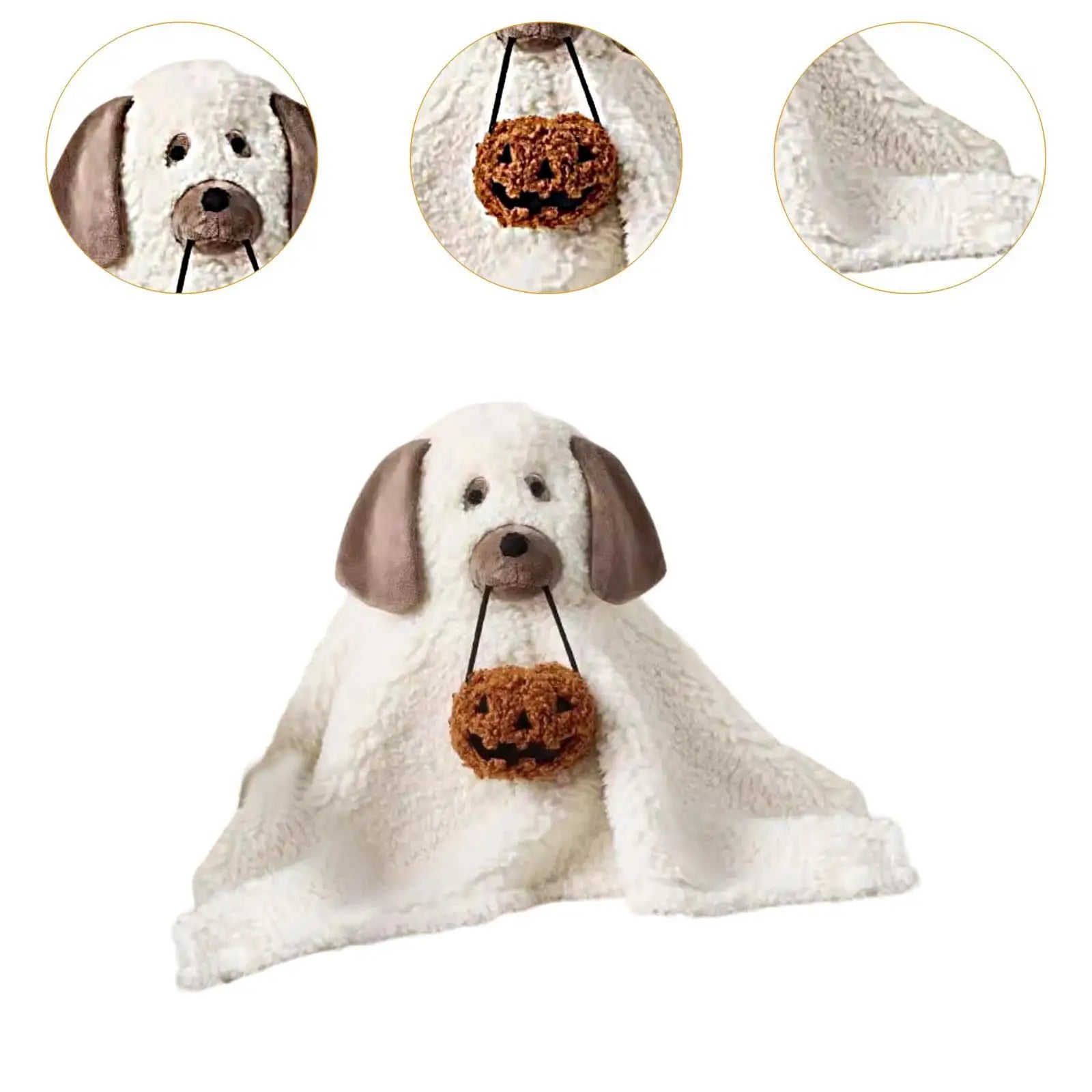 Dog Ghost Pillow 3D Decorative Halloween Plush Toy for Living Room Home Sofa