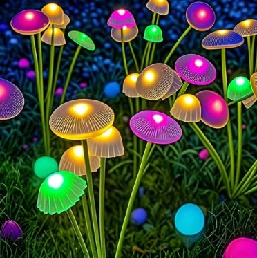 Solar Garden Lights Dual Mode LED Solar Mushroom Lights Waterproof Decor Yard Patio Pathway Jellyfish for Garden Ambiance