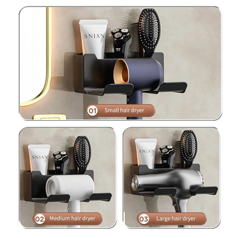 Bathroom Shelf Dryer Cradle Wall Shelves Hair Dryer Holder Shower Hairdryer Organizer Box Toilet Blower Holder Shelf Bathroom