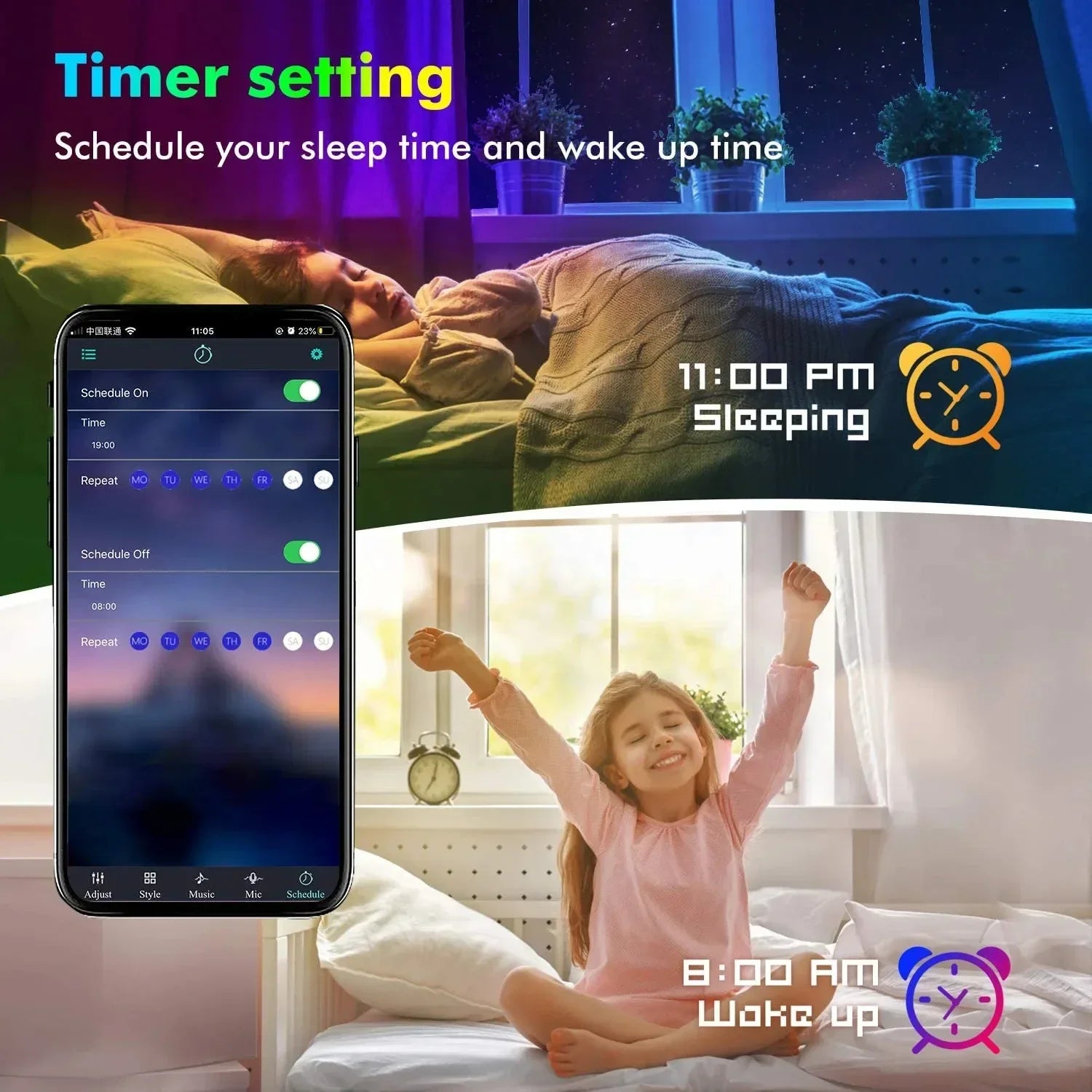 5V 5050 LED Strip Light USB Bluetooth APP Control 30LEDs/m RGB Flexible Diode For TV Backlight Lamp Home Christmas Decor Lights