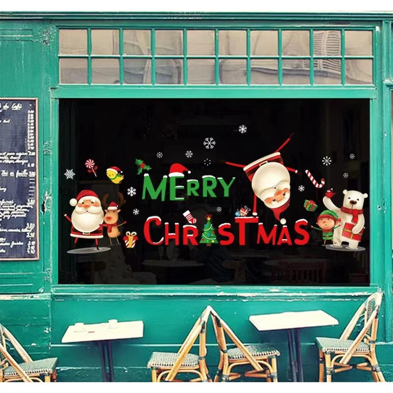New Christmas Window Stickers Bathroom Shadow Clings Stickers New Year'S Eve Merry Christmas Party Home Store Shop Decorations