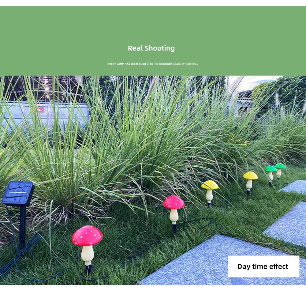 12LEDS Solar Panel Mushroom Fairy Light Garden Outdoor Decor Waterproof Night Lamp Yard For Christmas Wedding Party Decoration
