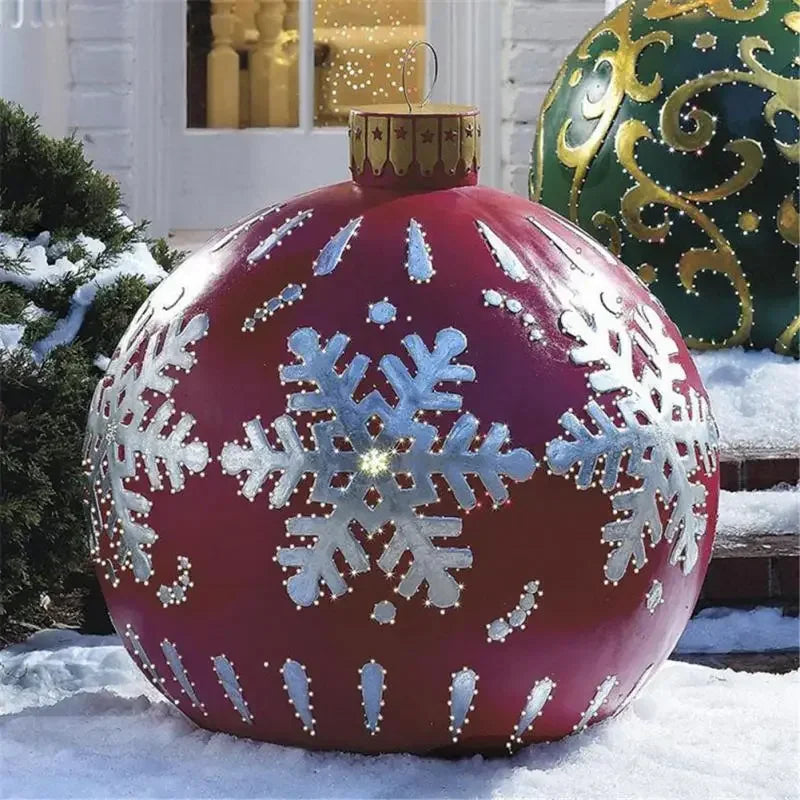 Big Outdoor Christmas Inflatable Decorated Ball 60cm PVC Giant Big Large Balls Xmas Tree Decorations Ball without Light Ornament