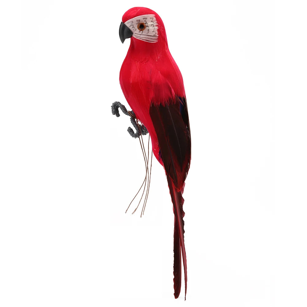 25cm Simulation Parrot Creative Foam Feather Artificial Parrot Macaw Bird Model Lawn Figurine Home Garden Ornament Decoration