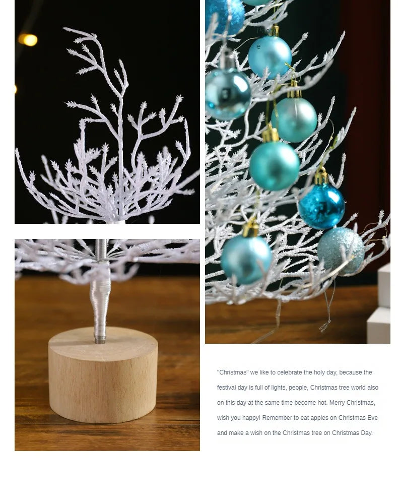 Christmas party decorations Christmas tree desktop decorations Christmas decorations simulation tree white decorative balls