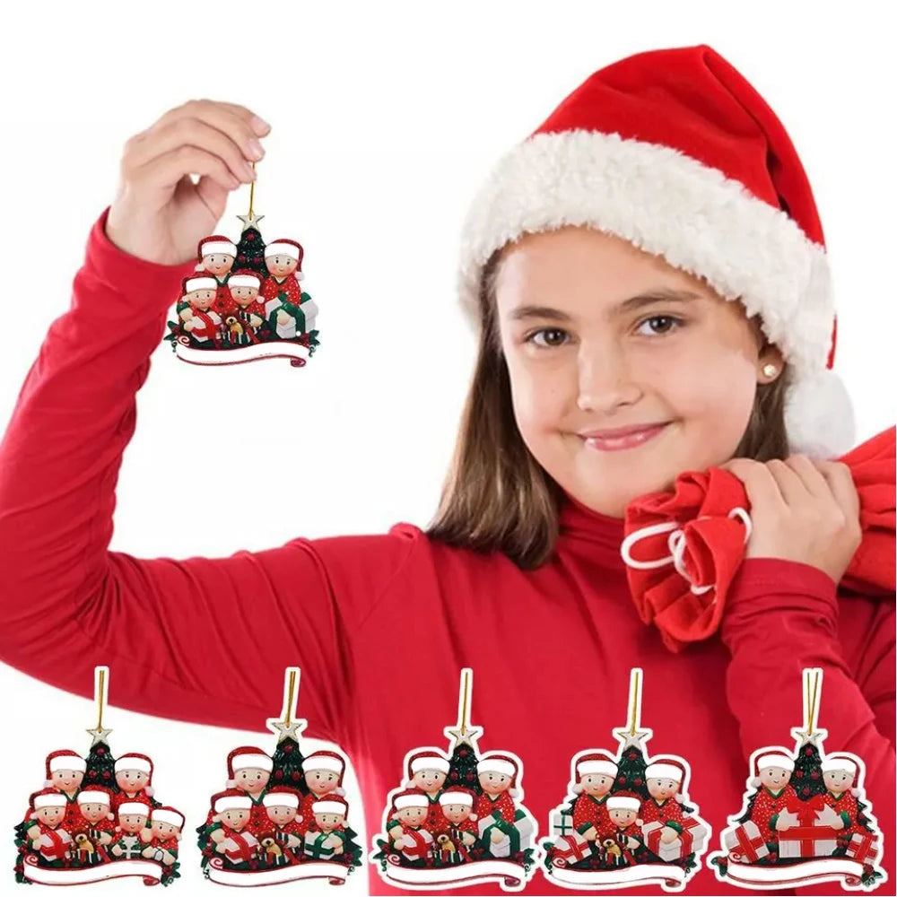 Personalized Family Christmas Ornament Cartoon Pendant Christmas Tree Hanging New Year 2024 Gift Xmas Tree Decoration for Home