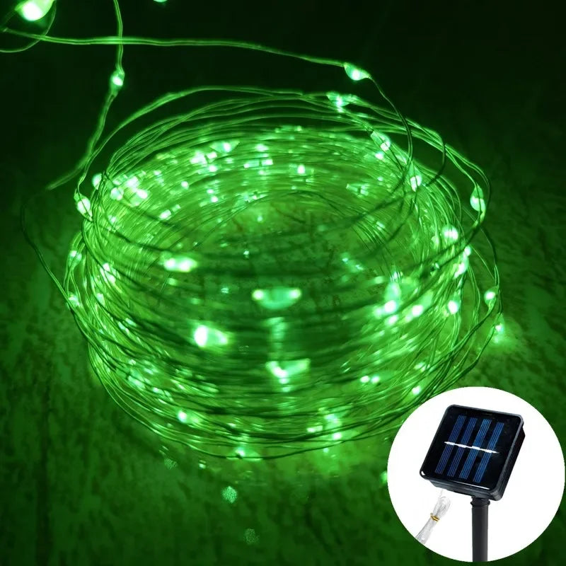 Led Solar Fairy String Lights 8 Modes Christmas Led Light Outdoor Garden Patio Wire Garland Light Christmas Lights